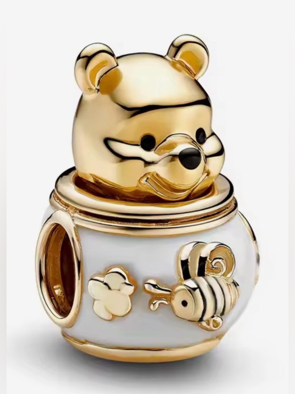 Gold & White Honey Winnie The Pooh Bear Disney Charm